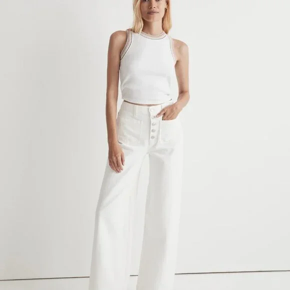 Madewell "The Pride Brightside" Crop Ribbed Tank Top s - Picture 10 of 11